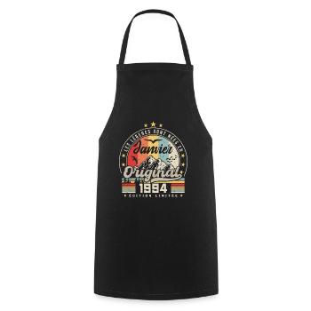 Janvier 1994 Vintage Rétro Anniversaire 1994 - Tablier de cuisine - noir - Devant - AI Model Male 185 dark (185cm)