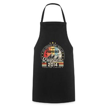 Janvier 2014 Vintage Rétro Anniversaire 2014 - Tablier de cuisine - noir - Devant - AI Model Male 185 dark (185cm)