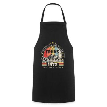 Vintage Mars 1973 Cadeau D'anniversaire 51 Ans - Tablier de cuisine - noir - Devant - AI Model Male 185 dark (185cm)