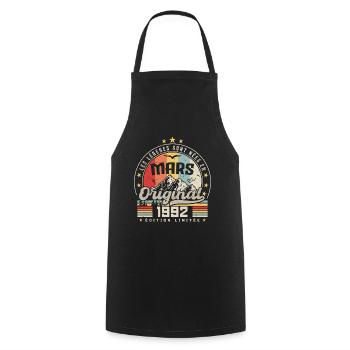 Vintage Mars 1992 Cadeau D'anniversaire 32 Ans - Tablier de cuisine - noir - Devant - AI Model Male 185 dark (185cm)