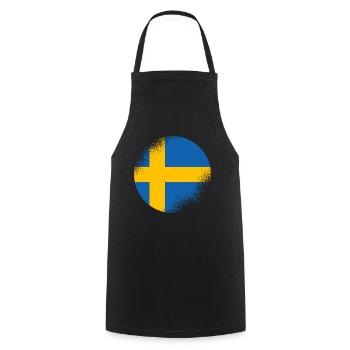 Suède Drapeau Scandinavie Drapeau suédois - Tablier de cuisine - noir - Devant - AI Model Male 185 dark (185cm)