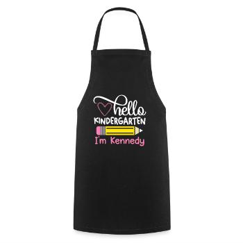 Hello Kindergarten - Cooking Apron - black - Front - AI Model Male 185 dark (185cm)