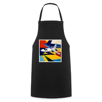 L’avion comme art sur le T-shirt - Tablier de cuisine - noir - Devant - AI Model Male 185 dark (185cm)