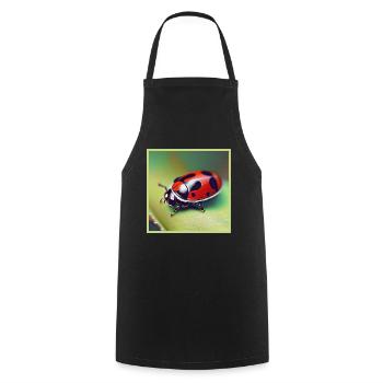 Ladybug as art on the T-shirt - Cooking Apron - black - Front - AI Model Male 185 dark (185cm)