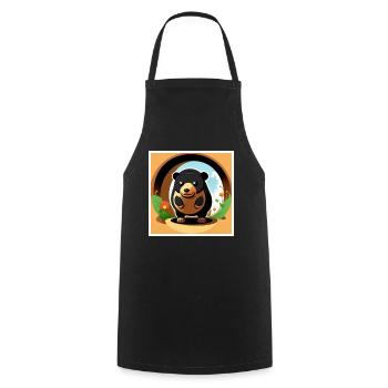 A mole stands in front of his den - Cooking Apron - black - Front - AI Model Male 185 dark (185cm)