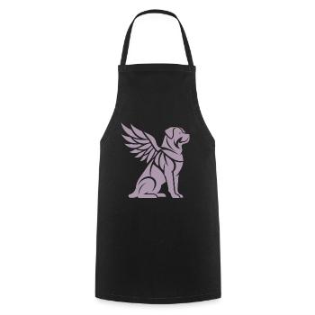 Dog Rottweiler Angel Wings Silhouette - Cooking Apron - black - Front - AI Model Male 185 dark (185cm)