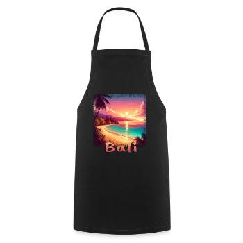 Bali Indonésie Coucher de soleil Plage Orange - Tablier de cuisine - noir - Devant - AI Model Male 185 dark (185cm)