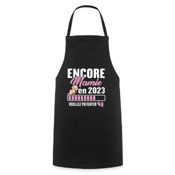 Encore Mamie En 2023 Cadeau Future Grand-mère - Tablier de cuisine - noir - Devant - AI Model Male 185 dark (185cm)