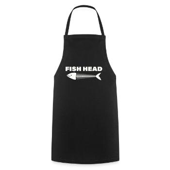 fish head - Cooking Apron - black - Front - AI Model Male 185 dark (185cm)