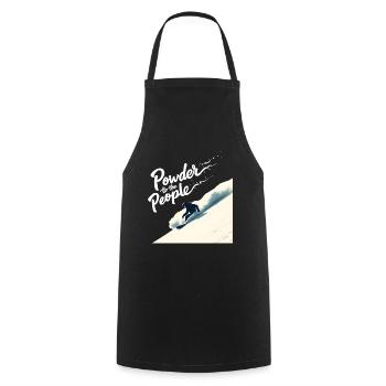 Powder to the People – Snowboard & Powder - Kochschürze - Schwarz - Vorne - AI Model Male 185 dark (185cm)