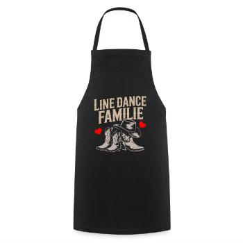 Line Dance Family Dad Mom Kids - Cooking Apron - black - Front - AI Model Male 185 dark (185cm)