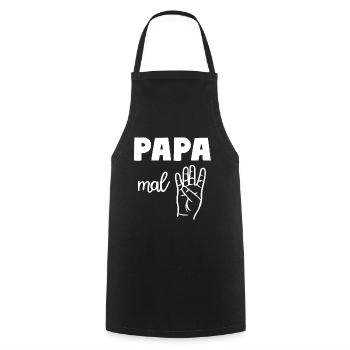 Papa mal Vier Vater - Kochschürze - Schwarz - Vorne - AI Model Male 185 dark (185cm)