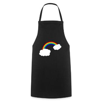 LGBT - Regenbogen Wolken - Kochschürze - Schwarz - Vorne - AI Model Male 185 dark (185cm)