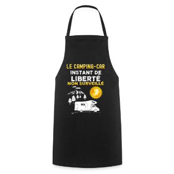 Camping-car instant de liberté non surveillé - Tablier de cuisine - noir - Devant - AI Model Male 185 dark (185cm)