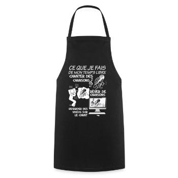 Chanson Chant Et Passion Cadeau Chanteur - Tablier de cuisine - noir - Devant - AI Model Male 185 dark (185cm)