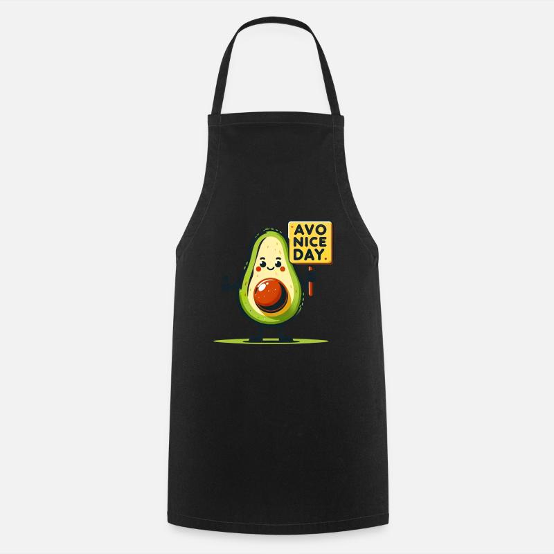 Fröhliche Avocado mit positiver Botschaft Zeichen - Kochschürze - Schwarz