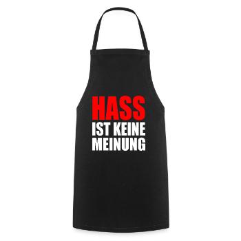 hass ist keine meinung - Kochschürze - Schwarz - Vorne - AI Model Male 185 dark (185cm)