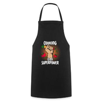 Kochen Superkraft Beruf Hobby Comic Geschenkidee - Kochschürze - Schwarz - Vorne - AI Model Male 185 dark (185cm)