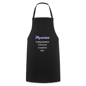 Logo signe astrologique "Verseau" - Tablier de cuisine - noir - Devant - AI Model Male 185 dark (185cm)
