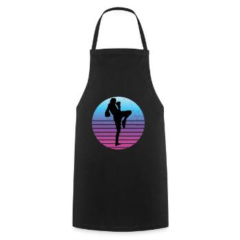 Hommes Femmes Boxeur Thaï Muay Thai Box - Tablier de cuisine - noir - Devant - AI Model Male 185 dark (185cm)