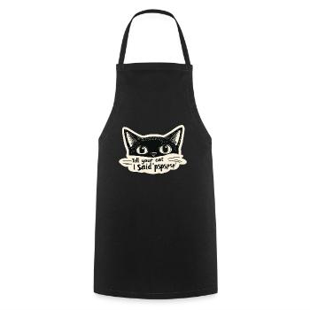 tell your cat i said pspsps - Kochschürze - Schwarz - Vorne - AI Model Male 185 dark (185cm)