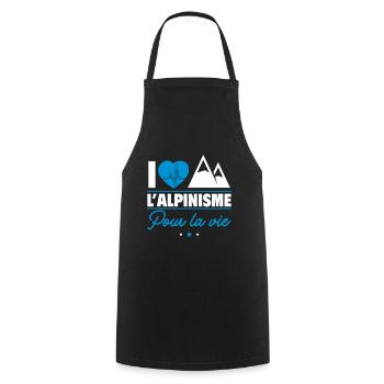 J'aime l'alpinisme – Pour la vie - Tablier de cuisine - noir - Devant - AI Model Male 185 dark (185cm)