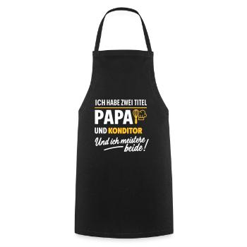 Papa und Konditor Vatertag - Kochschürze - Schwarz - Vorne - AI Model Male 185 dark (185cm)