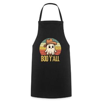 Halloween Ghost Cowboy - Cooking Apron - black - Front - AI Model Male 185 dark (185cm)