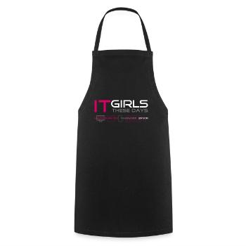 IT Girls Pink - Cooking Apron - black - Front - AI Model Male 185 dark (185cm)