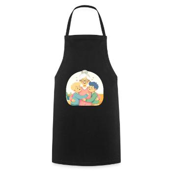 L’étreinte de joie pure de grand-mère - Tablier de cuisine - noir - Devant - AI Model Male 185 dark (185cm)