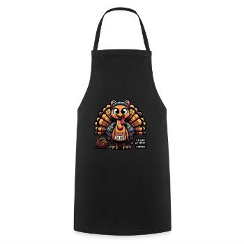 Plaisanterie de déguisement de dinde de félin - Tablier de cuisine - noir - Devant - AI Model Male 185 dark (185cm)