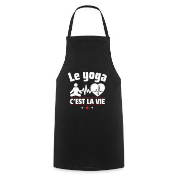 le yoga c est la vie,Yoga,Yogi,Sport - Tablier de cuisine - noir - Devant - AI Model Male 185 dark (185cm)