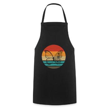Papillon Retro Style Vintage - Tablier de cuisine - noir - Devant - AI Model Male 185 dark (185cm)