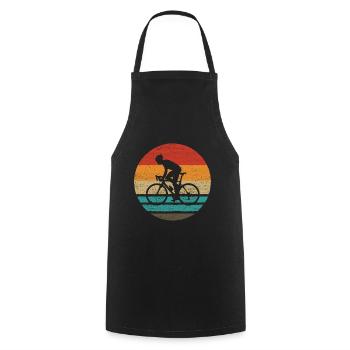 Rennradfahrer Retro Style Vintage - Kochschürze - Schwarz - Vorne - AI Model Male 185 dark (185cm)