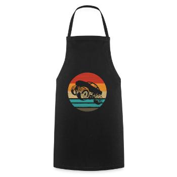 Monster Truck Retro Style Vintage - Tablier de cuisine - noir - Devant - AI Model Male 185 dark (185cm)