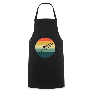Posaunistin Blaskapelle Herren Damen Blechblasinst - Kochschürze - Schwarz - Vorne - AI Model Male 185 dark (185cm)