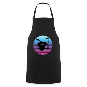 Drummer Women Drums Drummer - Cooking Apron - black - Front - AI Model Male 185 dark (185cm)