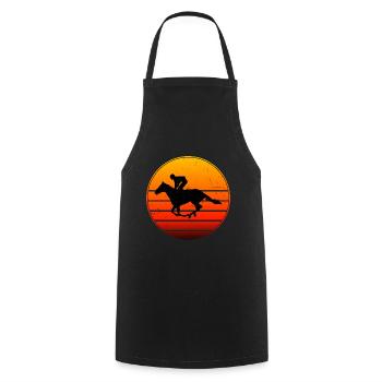 Course de dressage Femmes Equitation - Tablier de cuisine - noir - Devant - AI Model Male 185 dark (185cm)