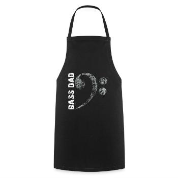 Bass Dad - Dad Plays Bass - Bass Clef - Cooking Apron - black - Front - AI Model Male 185 dark (185cm)
