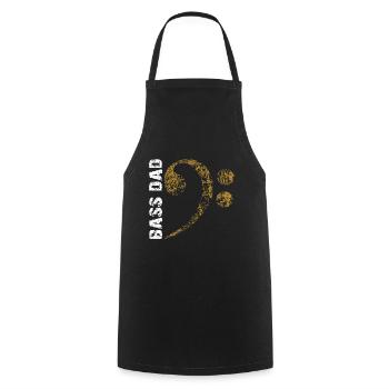 Bass Dad - Dad Plays Bass - Bass Clef - Cooking Apron - black - Front - AI Model Male 185 dark (185cm)