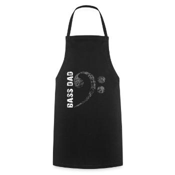 Bass Dad - Dad Plays Bass - Bass Clef - Cooking Apron - black - Front - AI Model Male 185 dark (185cm)