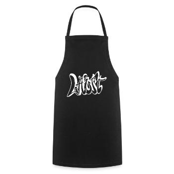 LÄUFT Graffiti transparent weiß - Kochschürze - Schwarz - Vorne - AI Model Male 185 dark (185cm)