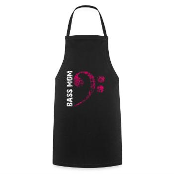 Bass Mom - Mom Plays Bass - Cooking Apron - black - Front - AI Model Male 185 dark (185cm)