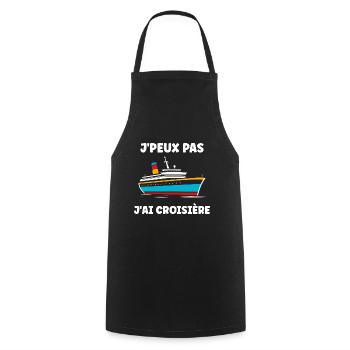 J'peux pas j'ai Croisière - Tablier de cuisine - noir - Devant - AI Model Male 185 dark (185cm)