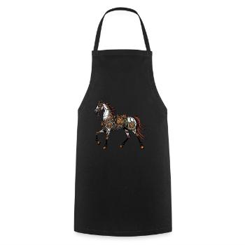 Steampunk-Pferd - Kochschürze - Schwarz - Vorne - AI Model Male 185 dark (185cm)