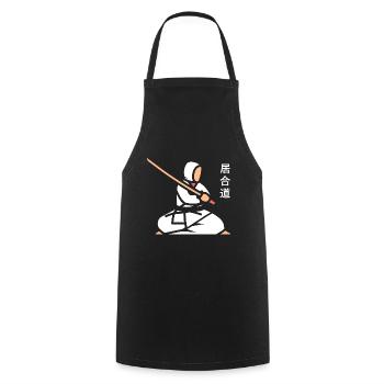 iaido - Cooking Apron - black - Front - AI Model Male 185 dark (185cm)