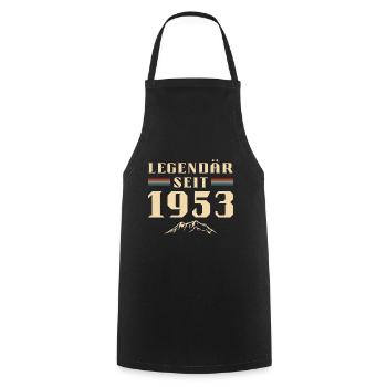 Retro Vintage Berge Jahrgang 1953 Geburtstag - Kochschürze - Schwarz - Vorne - AI Model Male 185 dark (185cm)