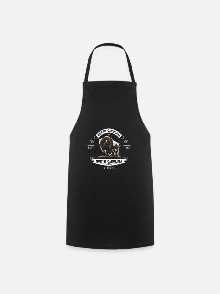 NC Bison Emblem - Cooking Apron - black
