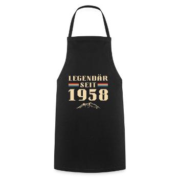 Retro Vintage Berge Jahrgang 1958 Geburtstag - Kochschürze - Schwarz - Vorne - AI Model Male 185 dark (185cm)