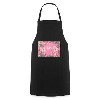 Années 80 - Tablier de cuisine - noir - Devant - AI Model Male 185 dark (185cm)